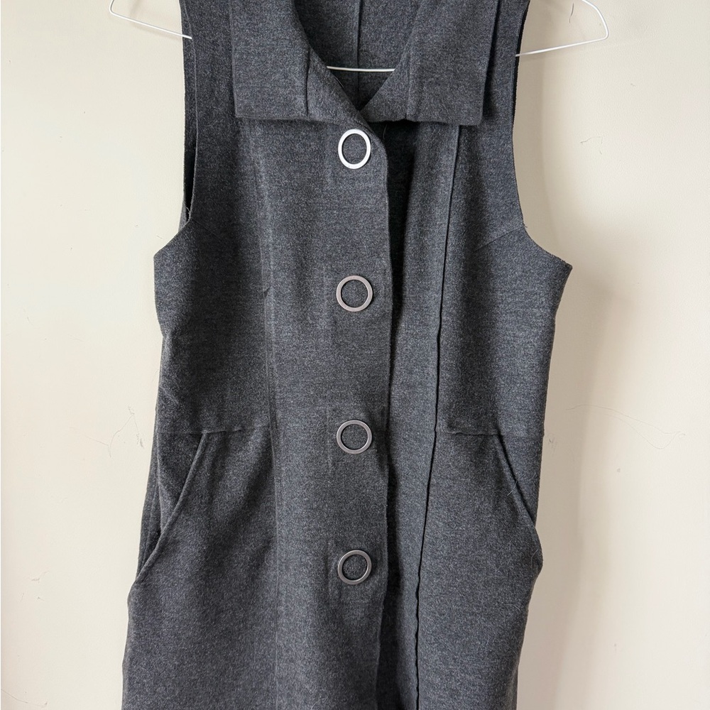 Habitat Charcoal Sleeveless Buttoned Vest, Size Small